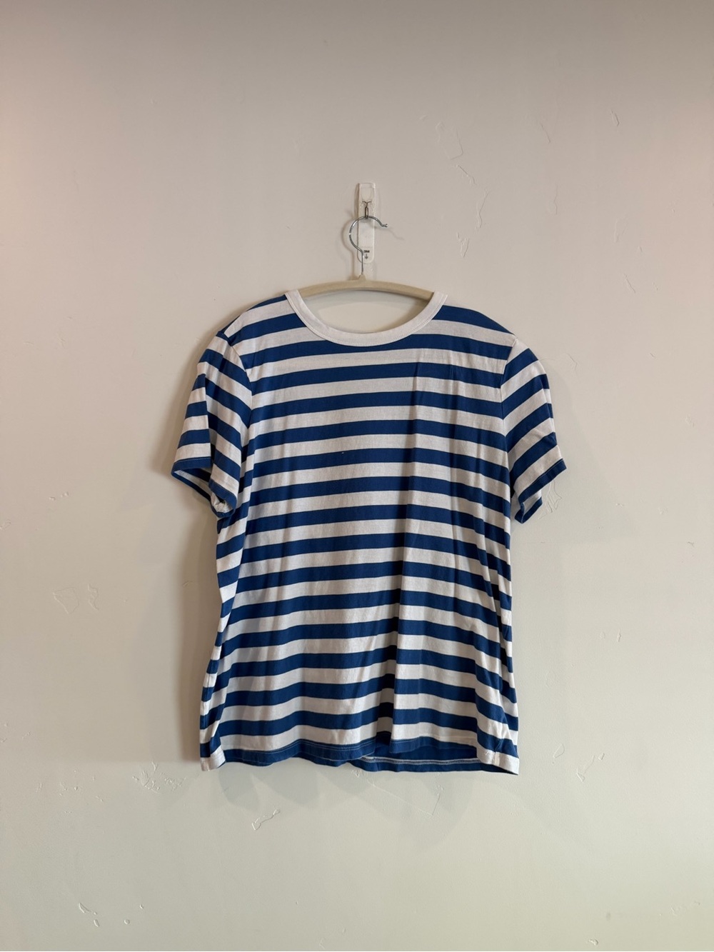 Old Navy White Tee with Navy Stripe